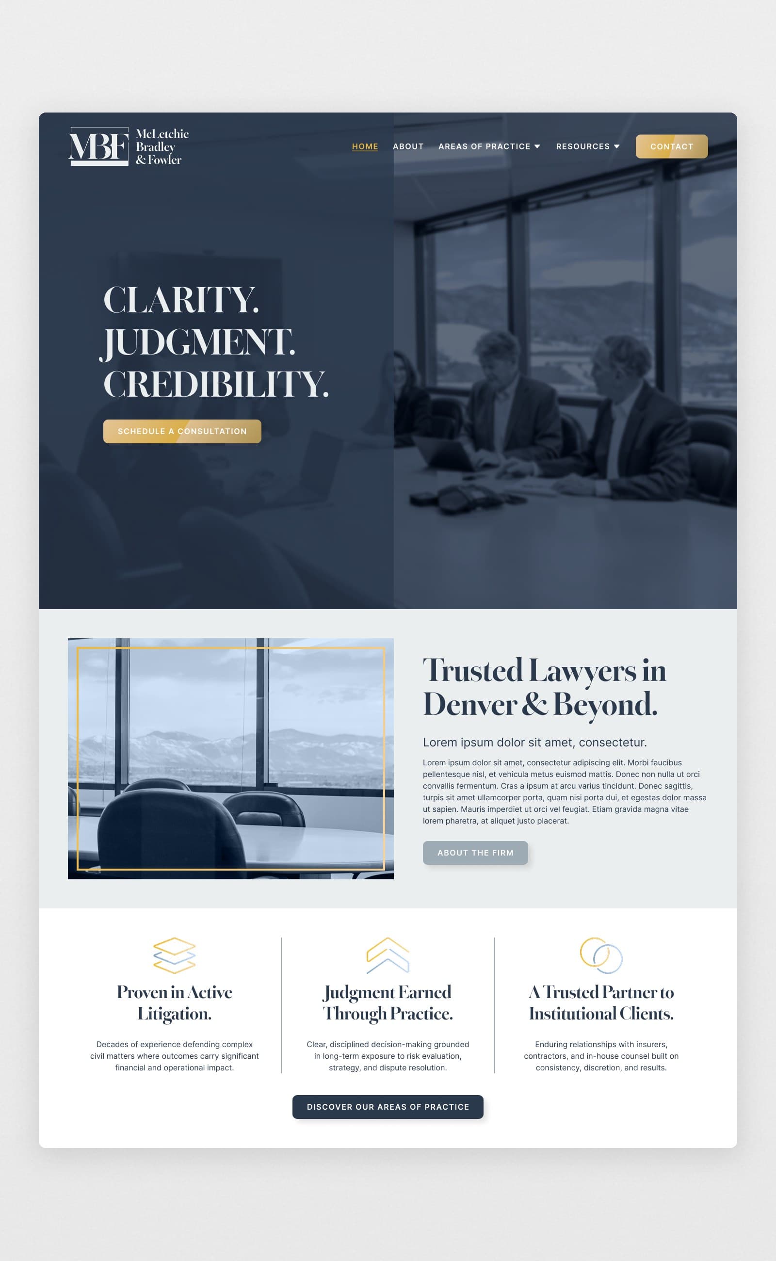 Homepage mockup I built to test the identity at page scale