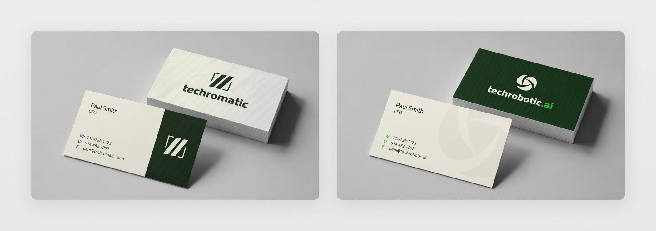 Business cards for both brands