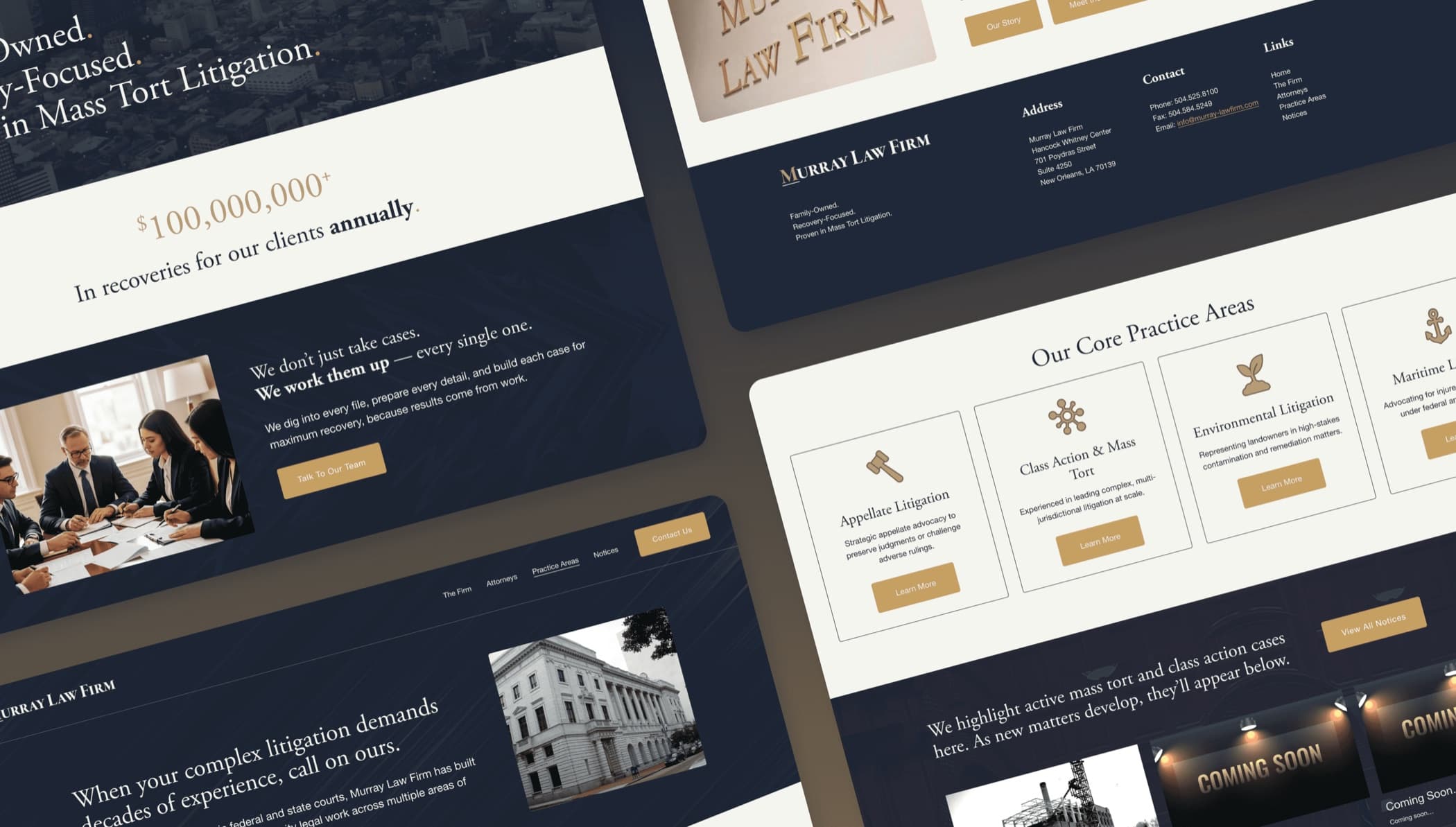 The redesigned Murray Law Firm site