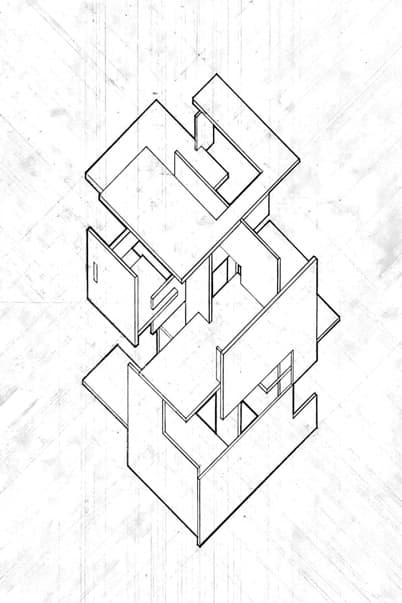 Cube Exploded Axonometric
