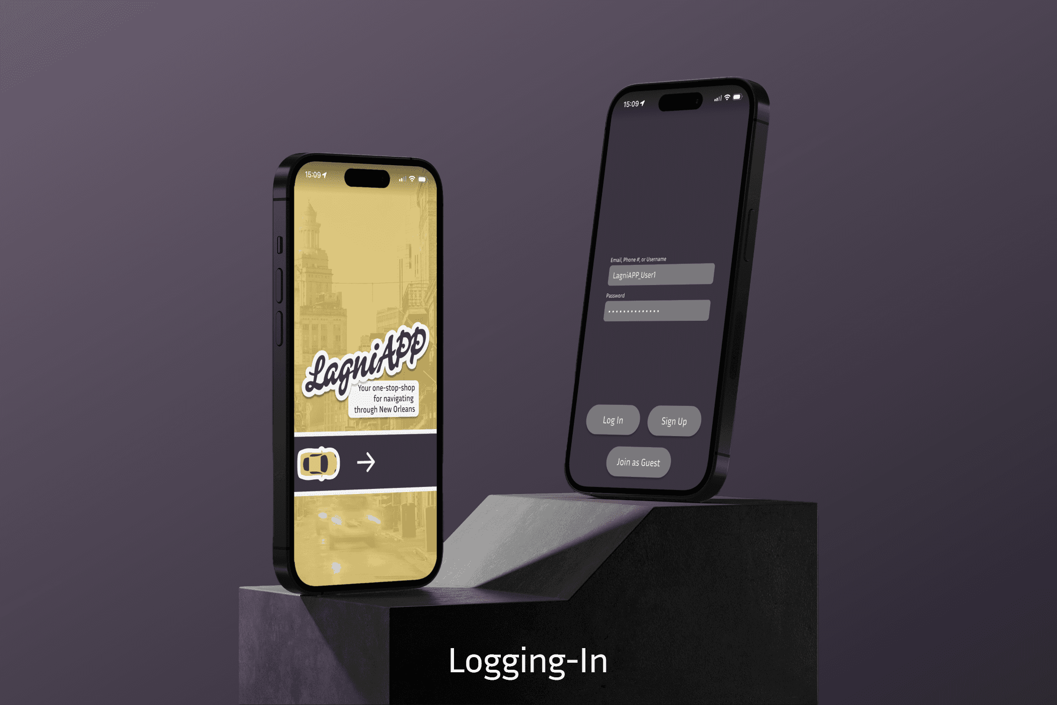 LagniAPP Logging-In Rendering