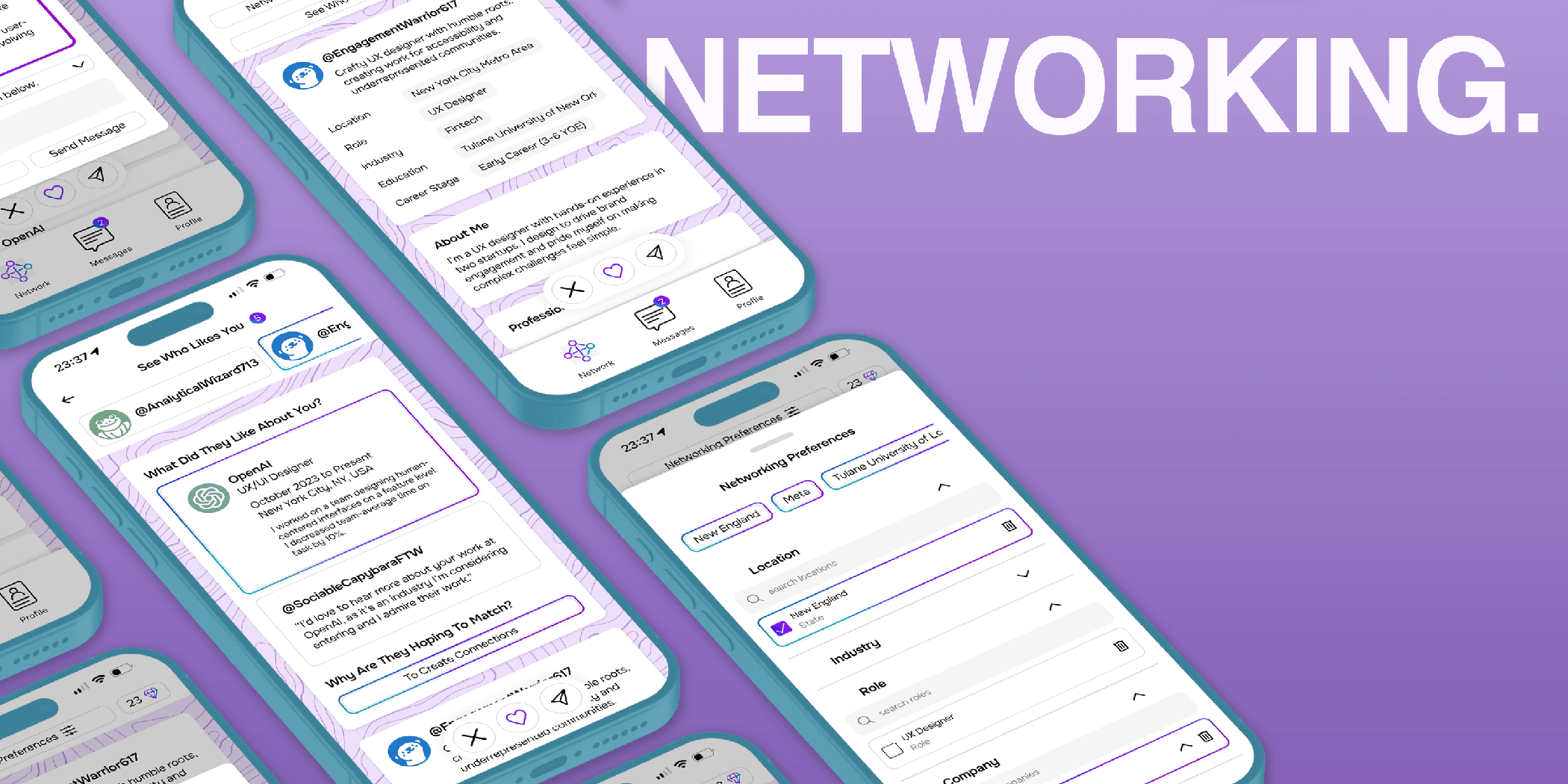 Six Angled Mockup Array of OtterLoon's Networking Capabilities