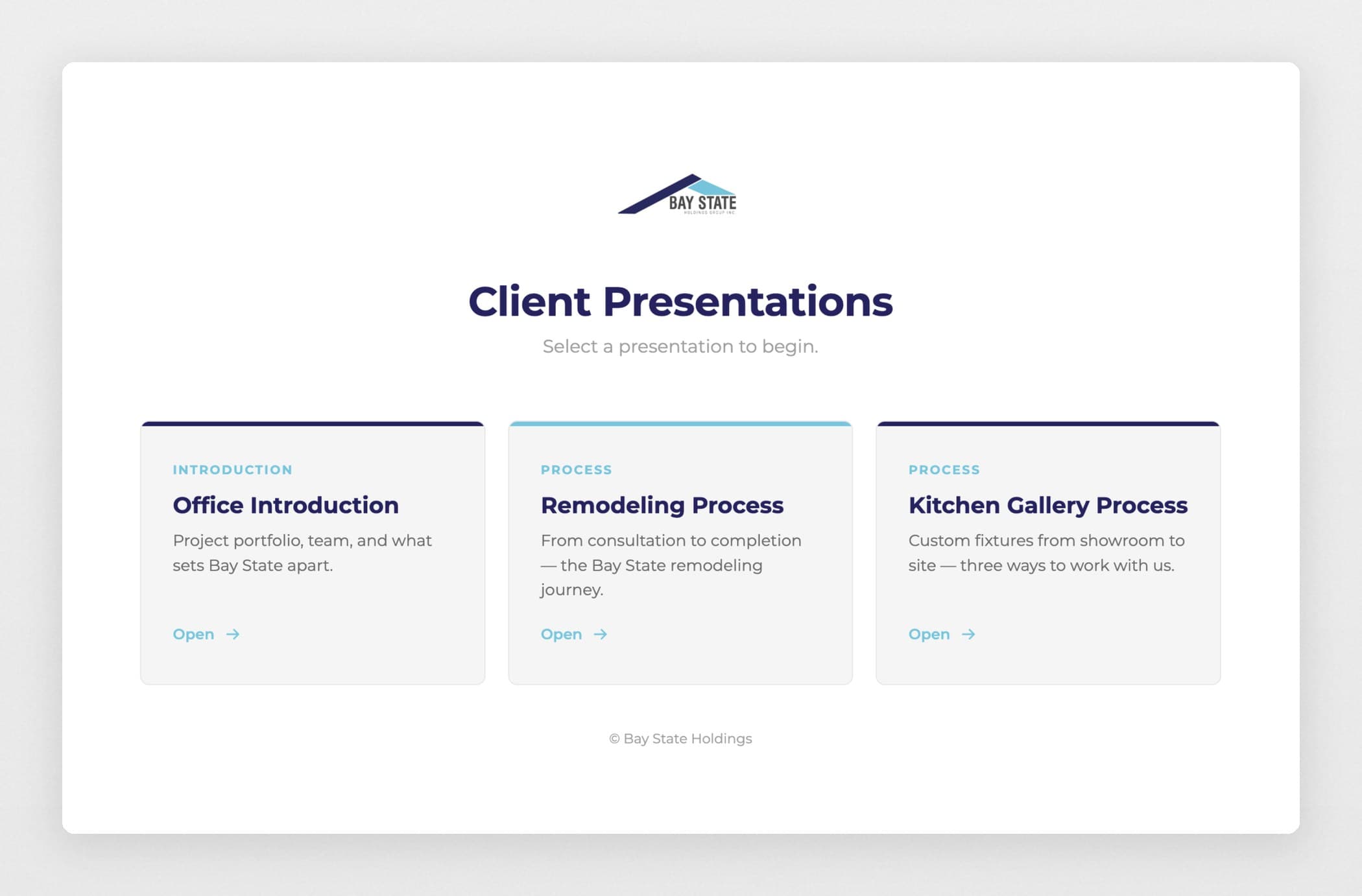 The virtual sales presentation engine, built for the showroom team