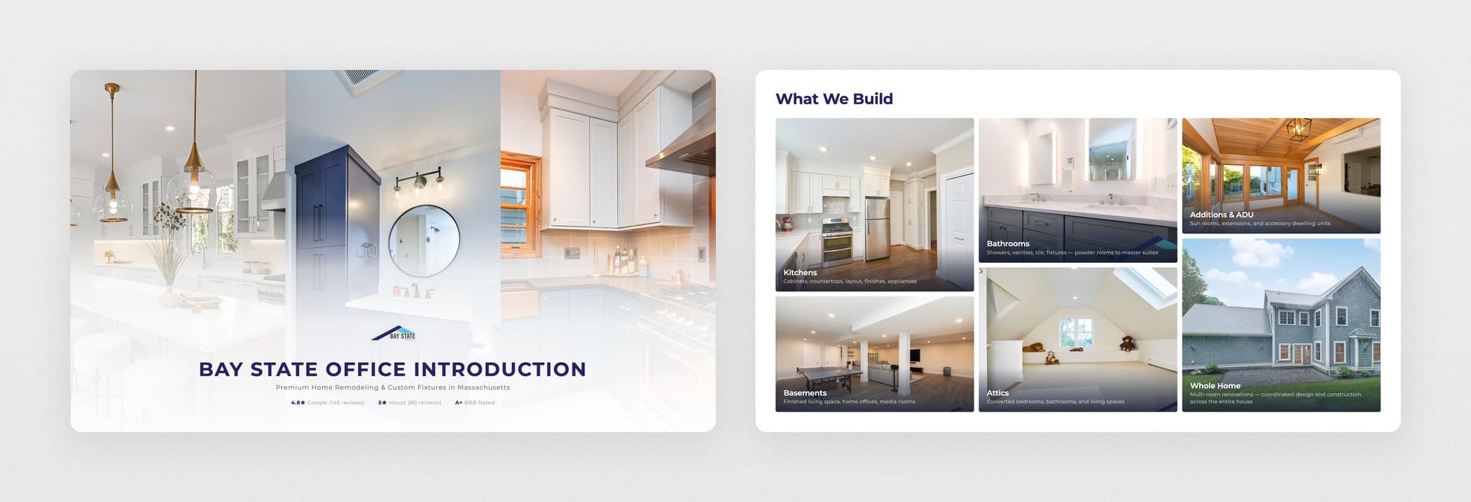 Two slides produced by the presentation engine