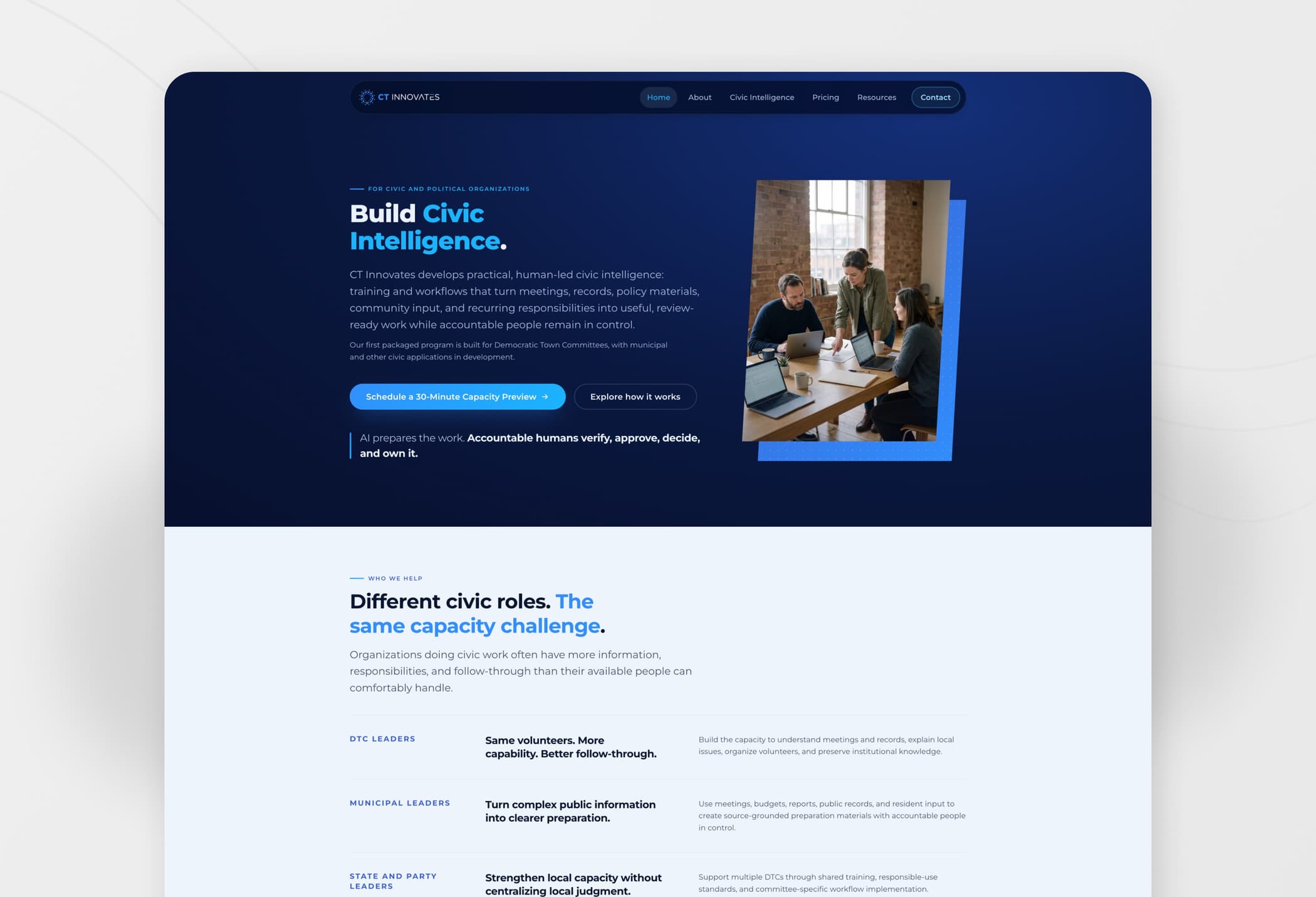 The CT Innovates homepage