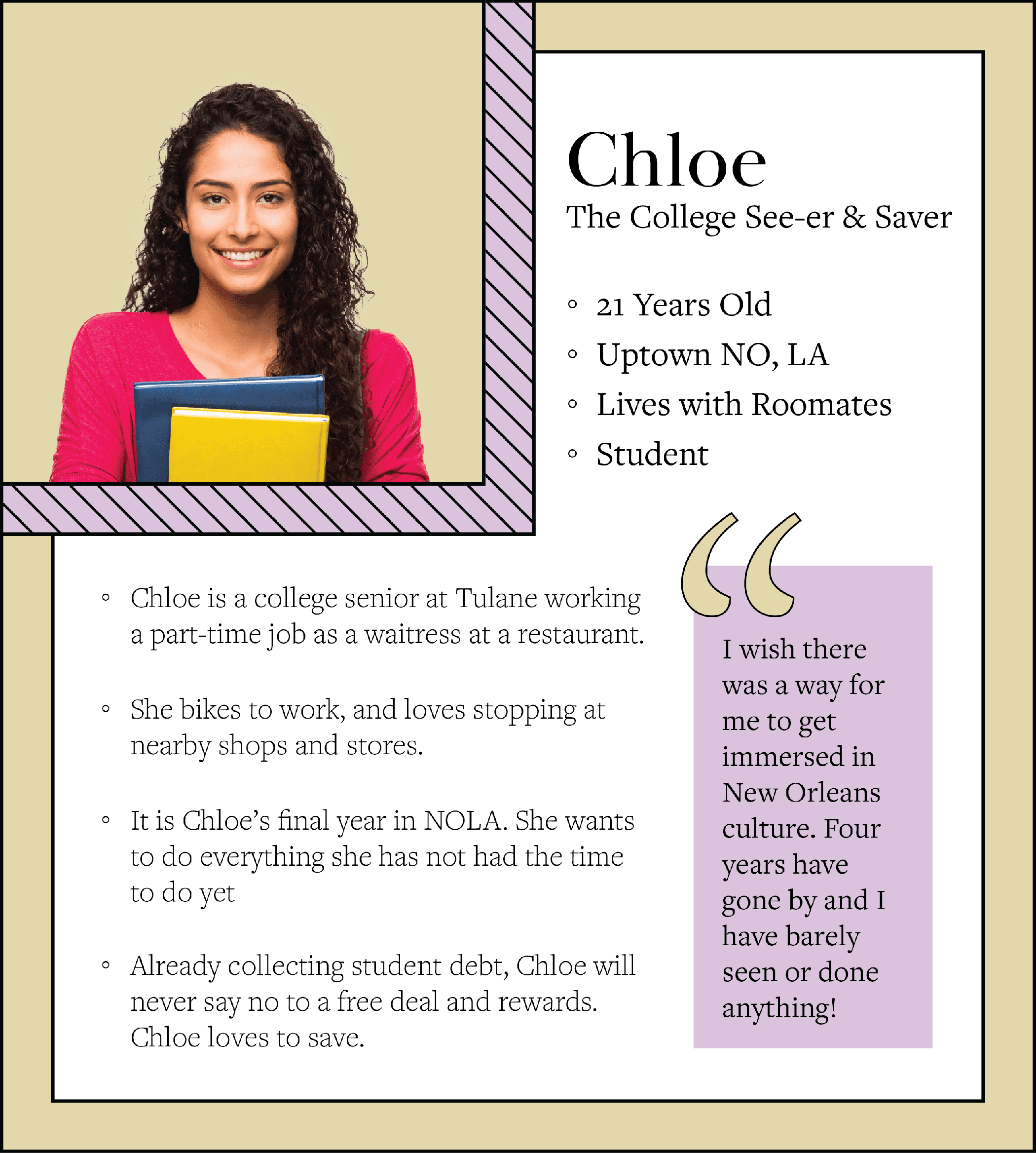 Persona 1 - Chloe, College Student