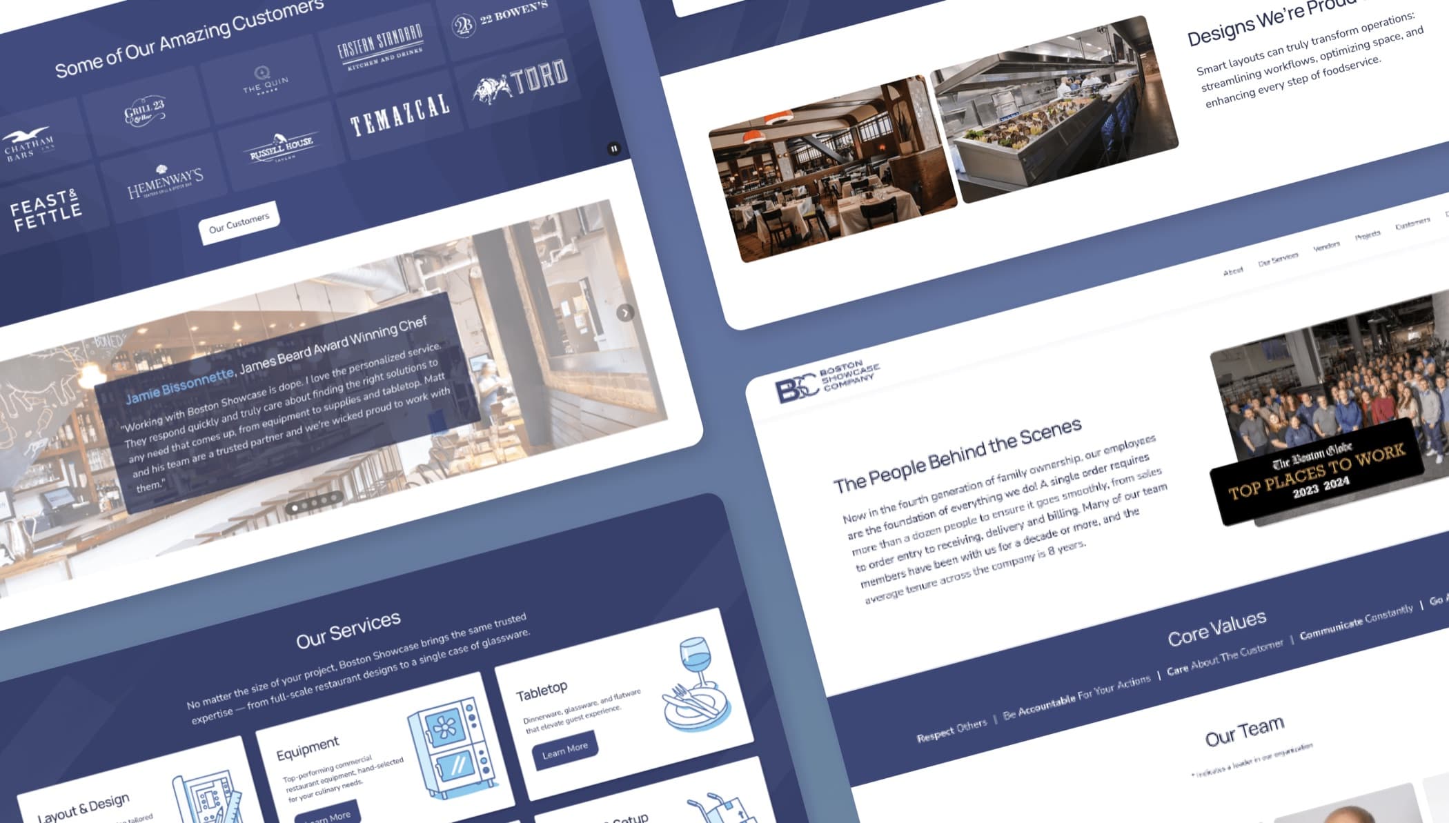 Angled Array of BoShoCo's Redesigned Website
